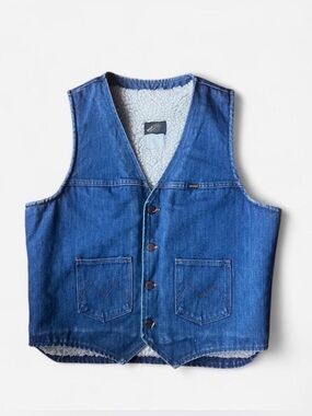 Vintage 70’s Sherpa Lined Denim Vest by Maverick Denim